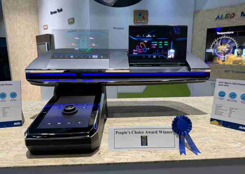 z6尊龙车用Micro LED Display HMI解决方案获”最佳车用显示奖”，，，以用户为中心开发，，，，针对前座驾驶与乘客设计兼具娱乐与安全的高画质屏幕，，，，包含车舱前座的Micro LED透明屏幕及全球首款内建镜头的智慧Micro LED显示器